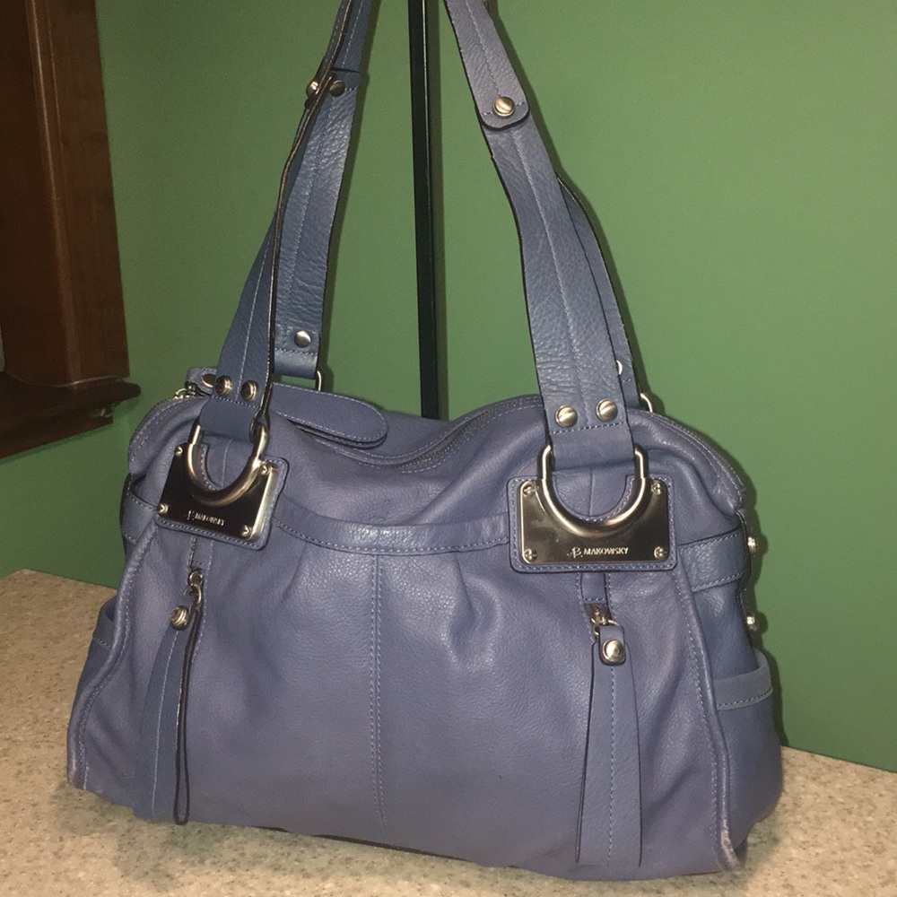 B. Makowsky leather blue bag